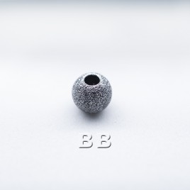 .925 Black Finish Sterling Silver 4mm Stardust Beads with 1.5mm Hole