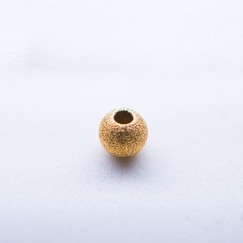 .925 Gold Finish Sterling Silver 4mm Stardust Beads with 1.5mm Hole