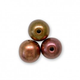 Brushed Mixed Copper metallic 6mm round Czech glass druk beads