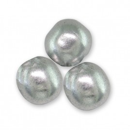 Brushed Silver metallic 6mm round glass beads - Retail system