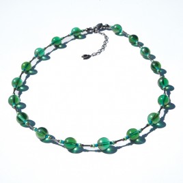 Mini Studio – Fern Green & Peacock beaded -  Necklace Kit (.925 Black Finish)