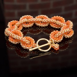 Mini Studio – Golden Orange Bracelet Chain Bead Kit (.925 Silver Gold Finish)