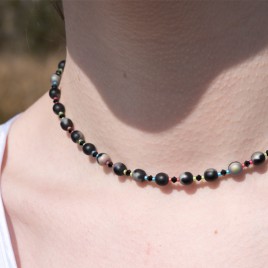 Mini Studio - Rainbow Necklace Bead Kit with Swarovski® Crystal (.925 Silver Black Finish)