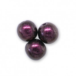 Plumy-Haze two-tone metallic 6mm round glass beads - Retail system