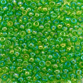 Preciosa Czech glass seed bead 11/0 Medium Green transparent rainbow