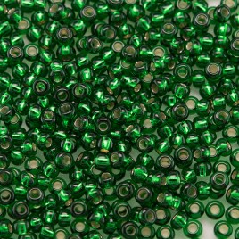 Preciosa Czech glass seed bead 11/0 Dark Green or Emerald silver lined