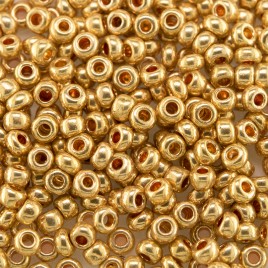 Preciosa Czech glass seed bead 9/0 Bright Gold Metallic
