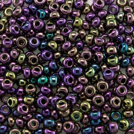 Preciosa Czech glass seed bead 9/0 Purple Iris Metallic coated