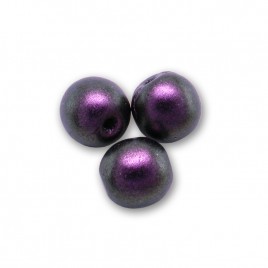 Purple Grape Iridescent Metallic coated 6mm round Czech glass druk beads - Retail system