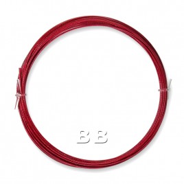 Red coloured, nylon coated 0.45mm/.018" Dia.7x1 Tigertail