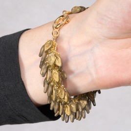 Sun Studio – Golden Amber - Daphne Spiral Bracelet Bead Kit - (.925 Gold Finish)