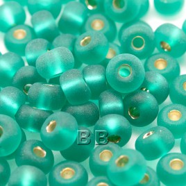Teal matt silver lined size 5/0 seed beads- Retail system