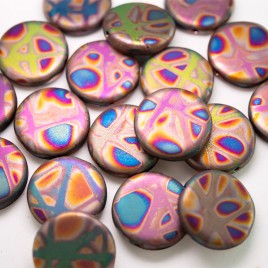 Violet Multi, cool metallic colours, warmed with rays of pink hues, creating a hot power bead!